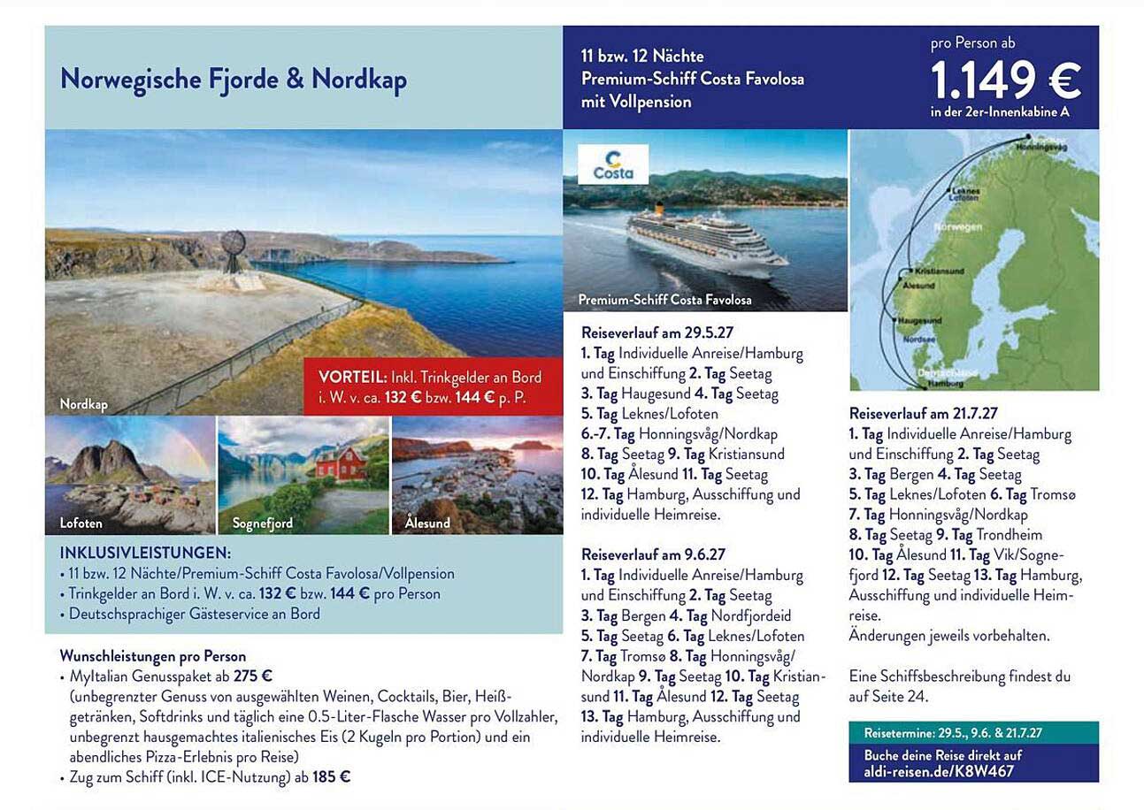 Norwegische Fjorde & Nordkap