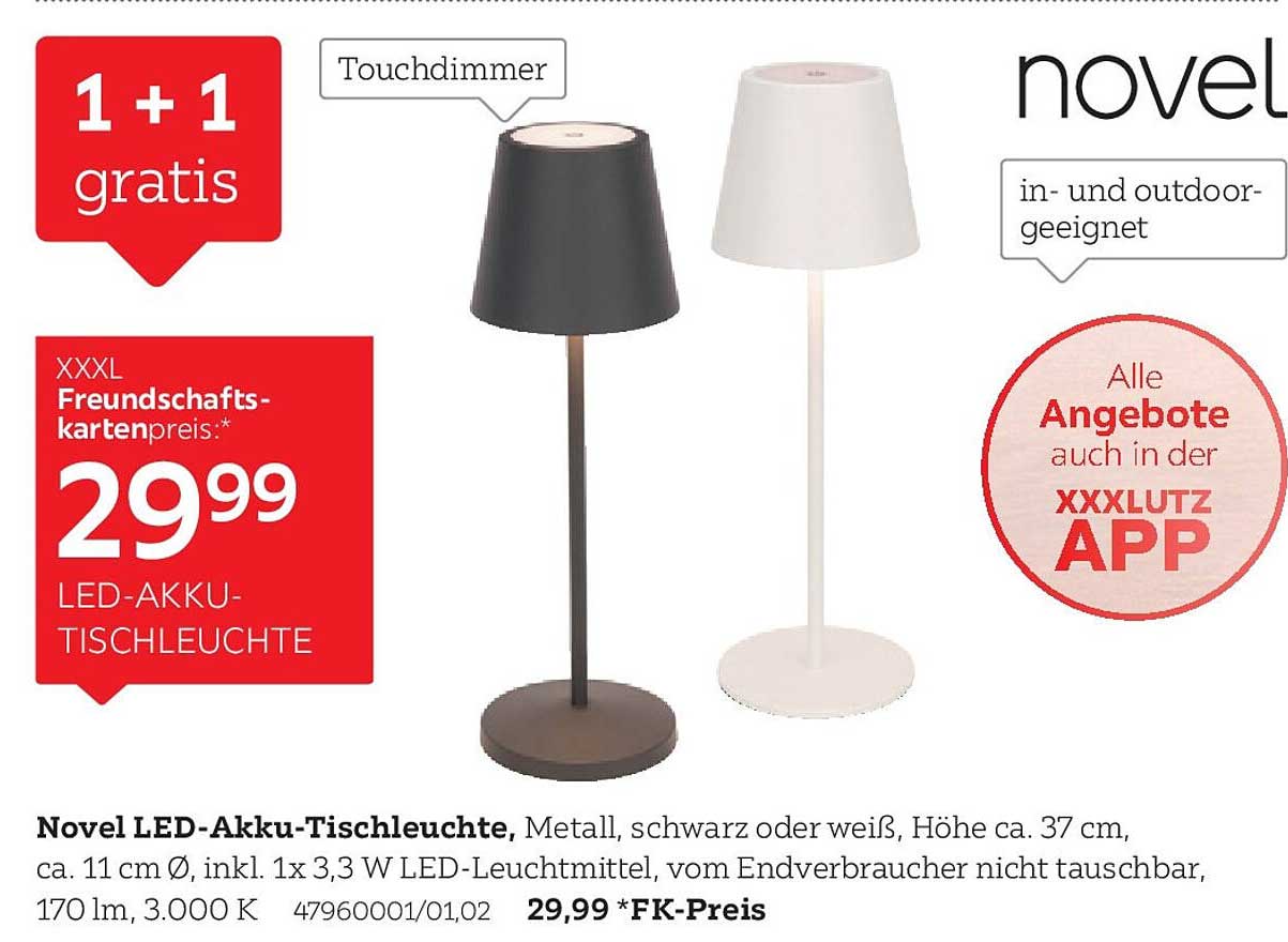 Novel LED-Akku-Tischleuchte