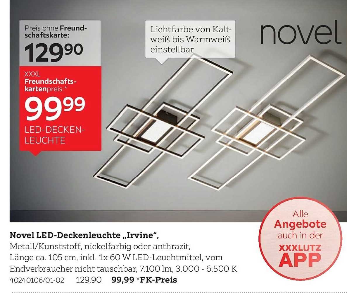 Novel LED-Deckenleuchte „Irvine“
