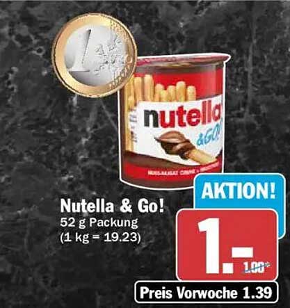 Nutella & Go! 52 g Packung (1 kg = 19.23)