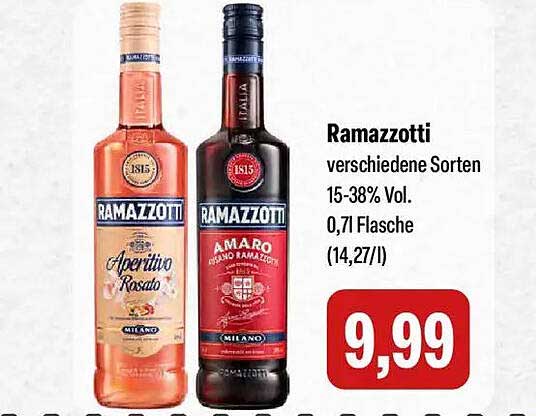 Ramazzotti verschiedene Sorten 15-38% Vol. 0,7l Flasche (14,27/l)