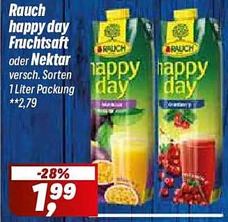 Rauch happy day Fruchtsaft oder Nektar versch. Sorten 1 Liter Packung