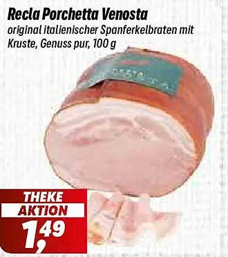 Recla Porchetta Venosta original italienischer Spanferkelbraten mit Kruste, Genuss pur, 100 g