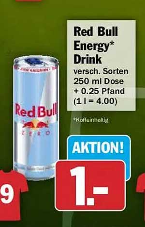 Red Bull Energy* Drink versch. Sorten 250 ml Dose + 0.25 Pfand (1 l = 4.00)