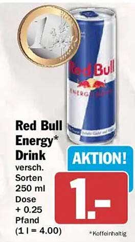 Red Bull Energy* Drink versch. Sorten 250 ml Dose + 0.25 Pfand (1 l = 4.00)