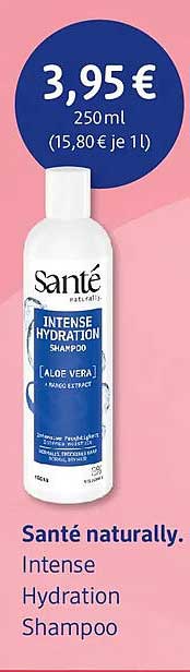 Santé naturally. Intense Hydration Shampoo