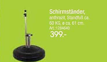 Schirmständer, anthrazit, Standfuß ca. 60 KG, o. ca. 61 cm, Art. 1280640