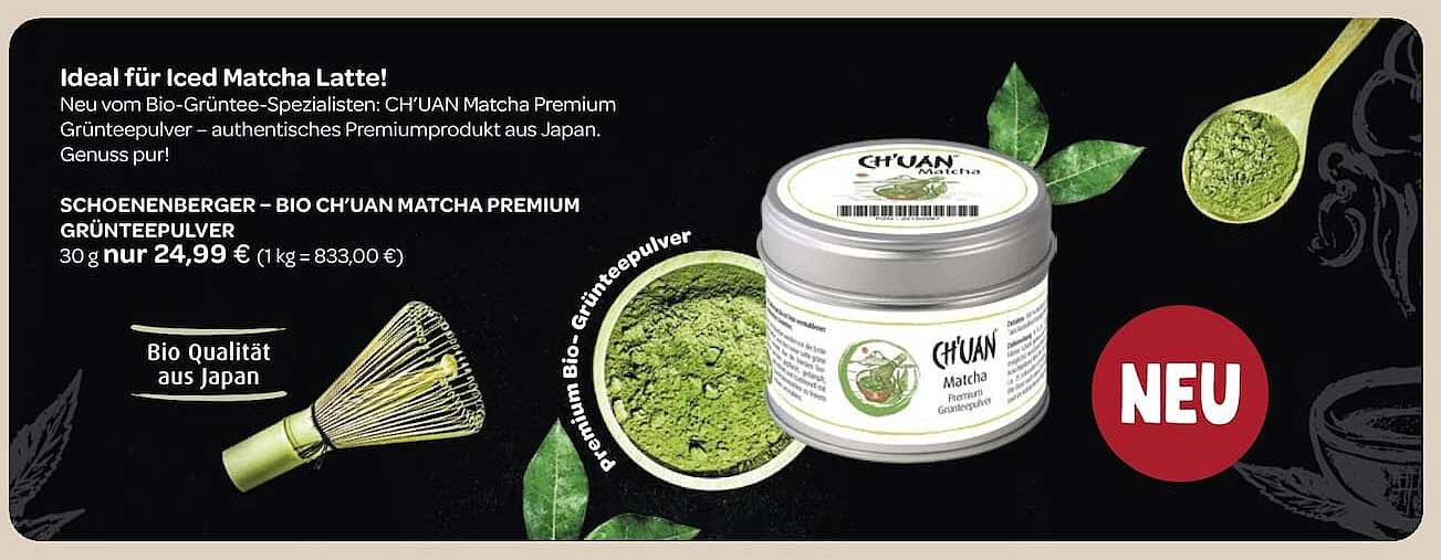 SCHOENENBERGER – BIO CH'UAN MATCHA PREMIUM GRÜNTEEPULVER