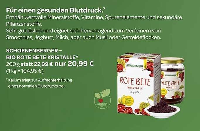 SCHOENENBERGER – BIO ROTE BETE KRISTALLE*