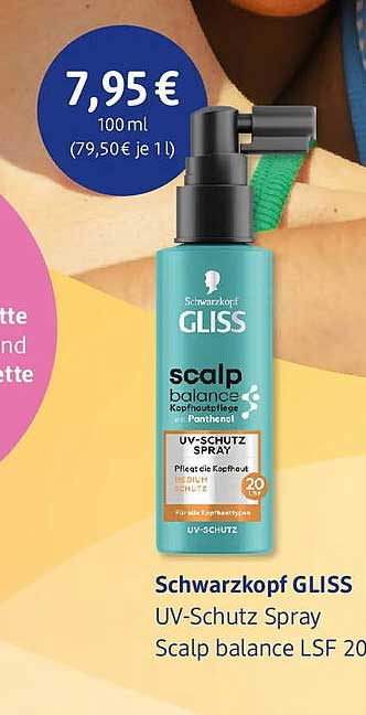 Schwarzkopf GLISS UV-Schutz Spray Scalp balance LSF 20