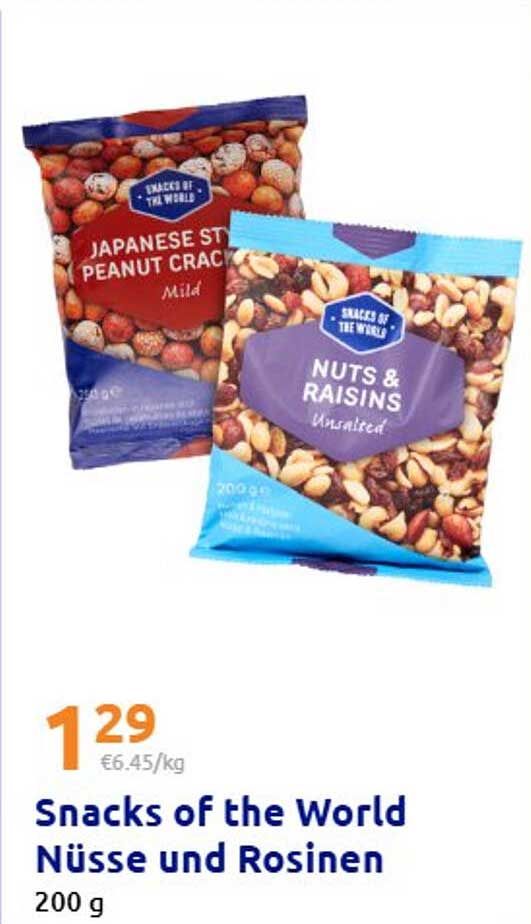 Snacks of the World Nüsse und Rosinen