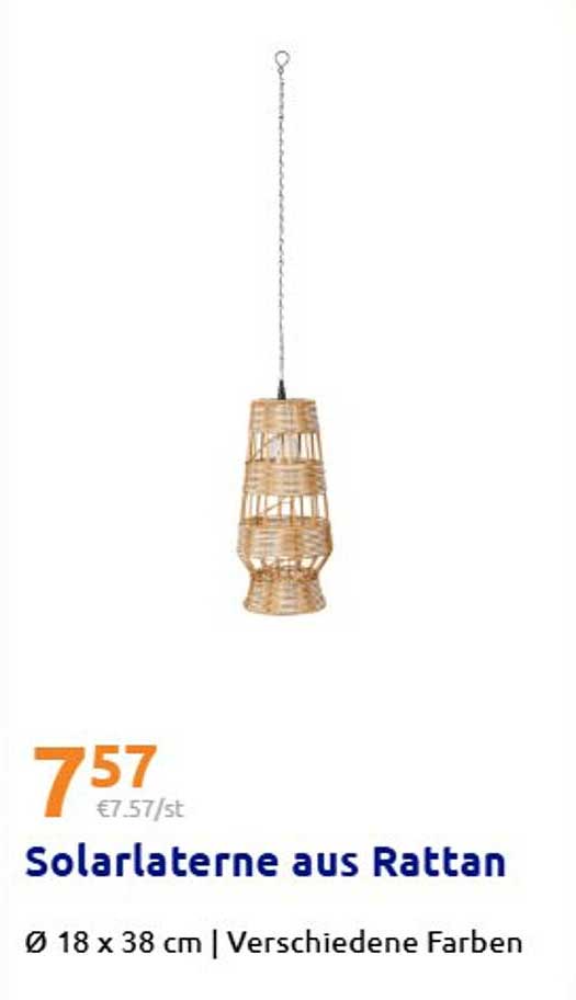 Solarlaterne aus Rattan