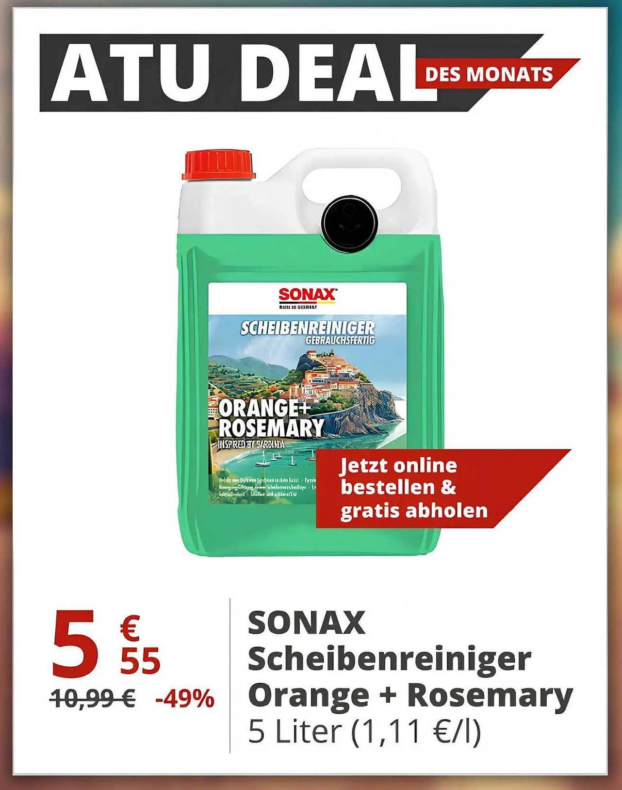 SONAX Scheibenreiniger Orange + Rosemary 5 Liter (1,11 €/l)