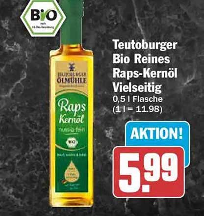 Teutoburger Bio Reines Raps-Kernöl Vielseitig