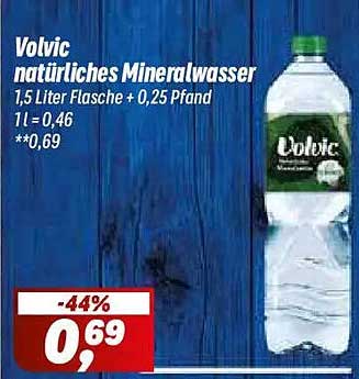 Volvic natürliches Mineralwasser 1,5 Liter Flasche + 0,25 Pfand