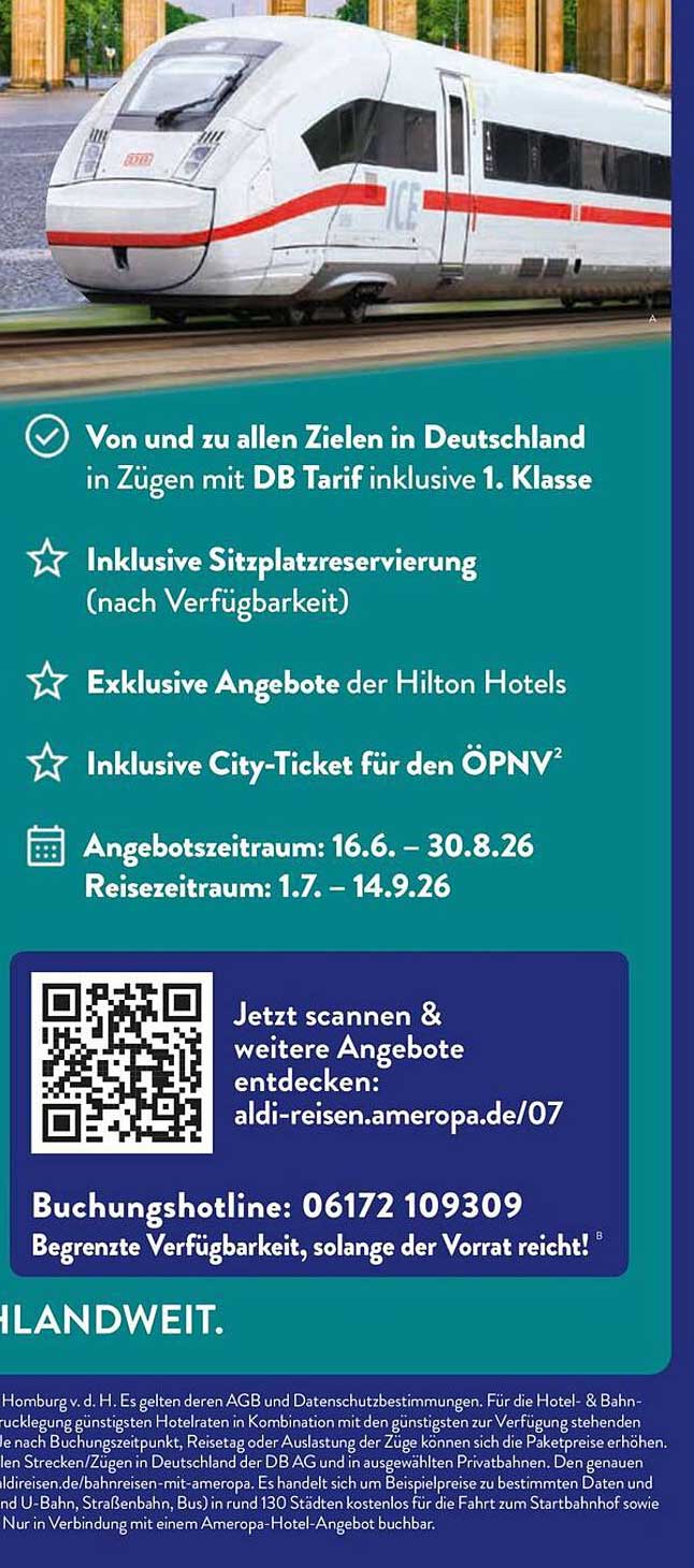 Von und zu allen Zielen in Deutschland in Zügen mit DB Tarif inklusive 1. Klasse