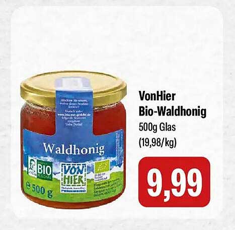 VonHier Bio-Waldhonig 500g Glas (19,98/kg)