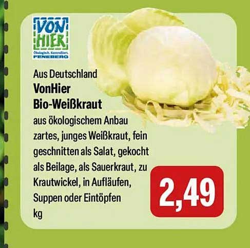VonHier Bio-Weißkraut