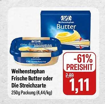 Weihenstephan Frische Butter oder Die Streichzarte 250g Packung (4,44/kg)