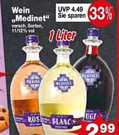 Wein „Medinet“ versch. Sorten, 11/12% vol.