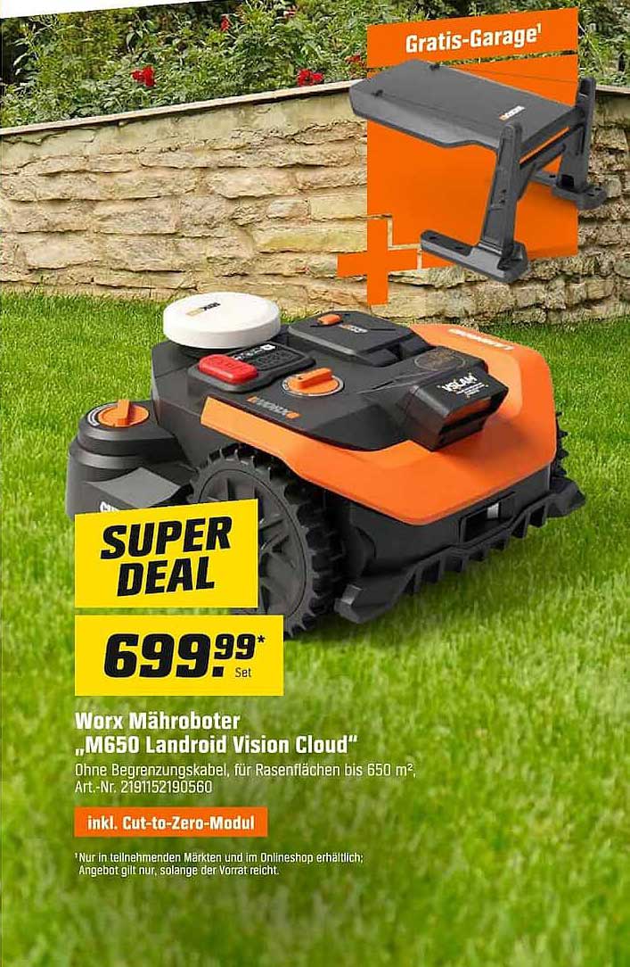 Worx Mähroboter „M650 Landroid Vision Cloud“