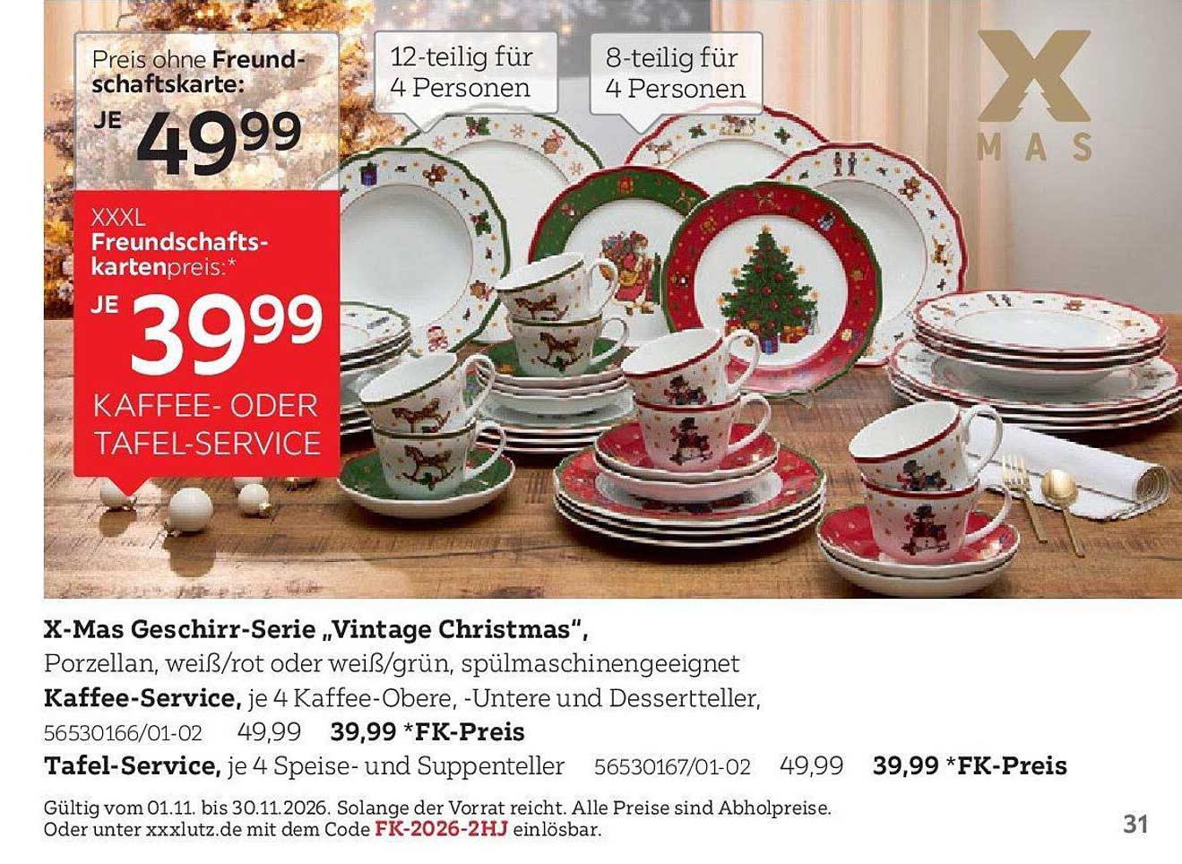 X-Mas Geschirr-Serie „Vintage Christmas“