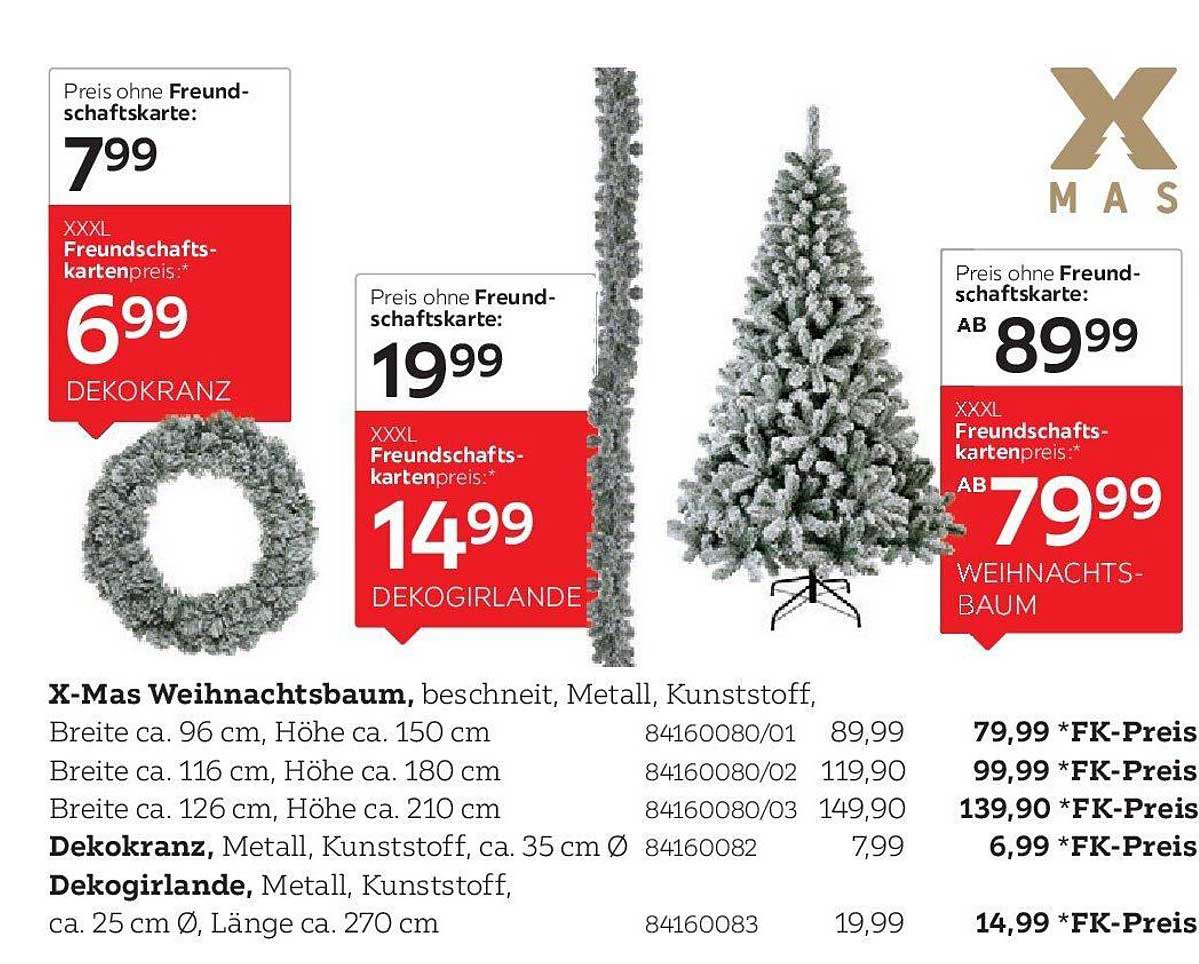 X-Mas Weihnachtsbaum, beschneit, Metall, Kunststoff