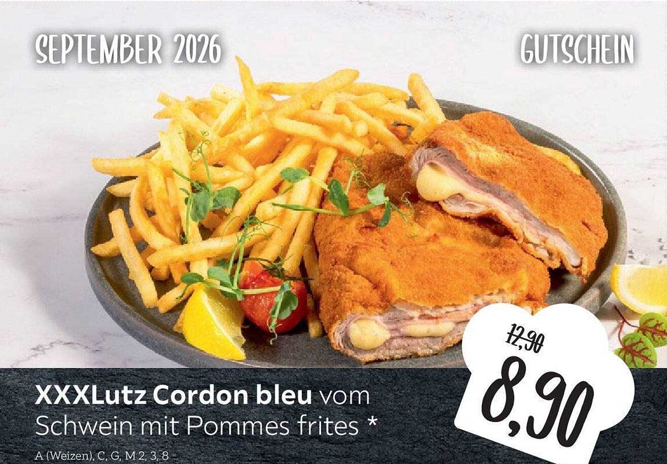 XXXLutz Cordon bleu vom Schwein mit Pommes frites *