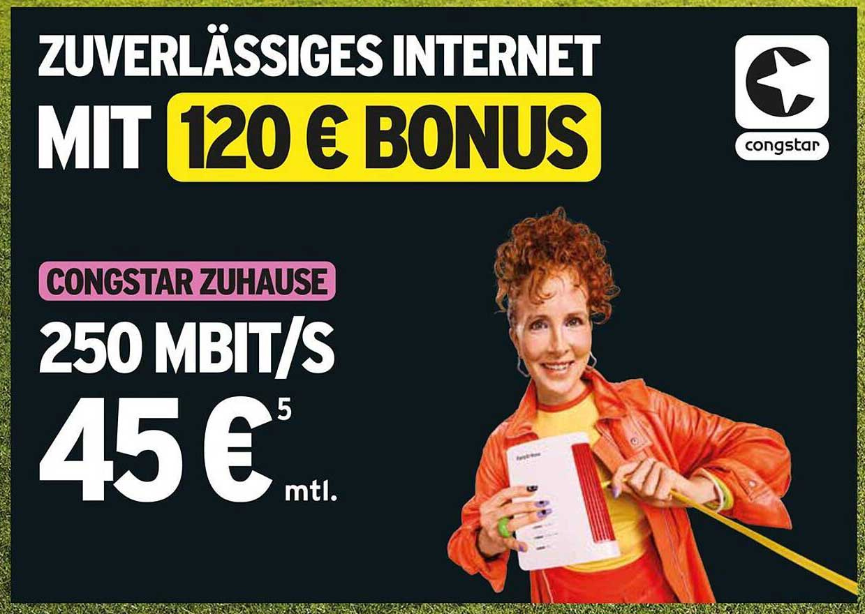 Zuverlässiges Internet mit 120 € Bonus