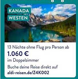 13 Nächte Kanada Westen ohne Flug pro Person ab 1.060 € im Doppelzimmer