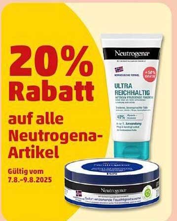 20% Rabatt auf alle Neutrogena-Artikel