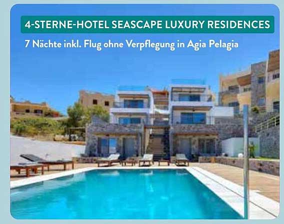 4-Sterne-Hotel Seascape Luxury Residences - 7 Nächte inkl. Flug ohne Verpflegung in Agia Pelagia