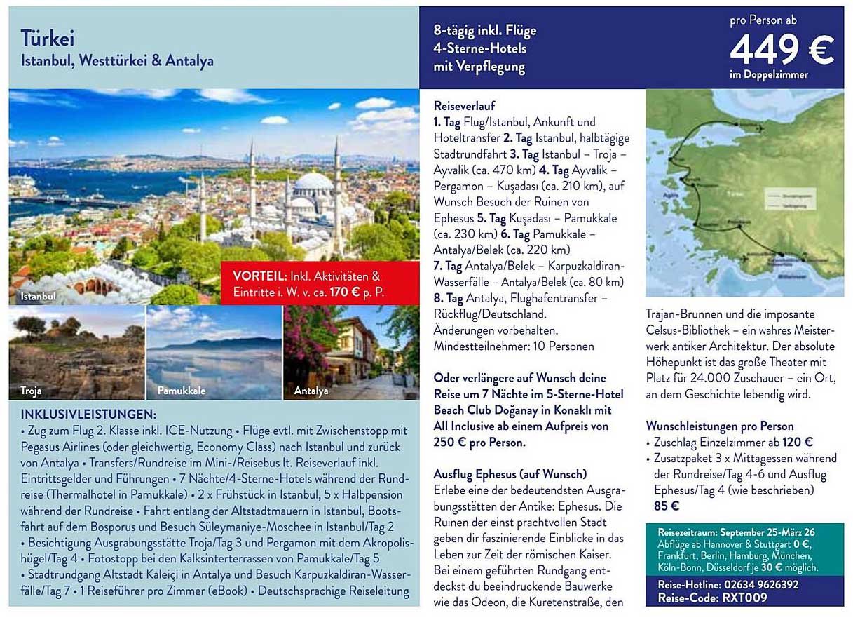 8-tägige Reise nach Istanbul, Westtürkei & Antalya inkl. Flüge und 4-Sterne-Hotels mit Verpflegung
