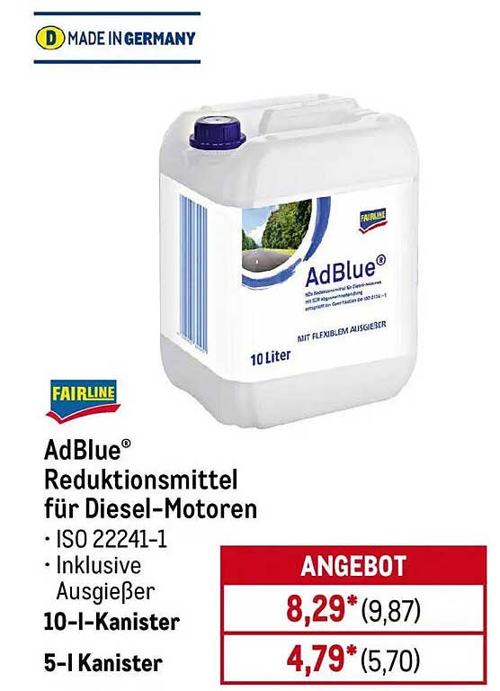 AdBlue® Reduktionsmittel für Diesel-Motoren - 10 I-Kanister