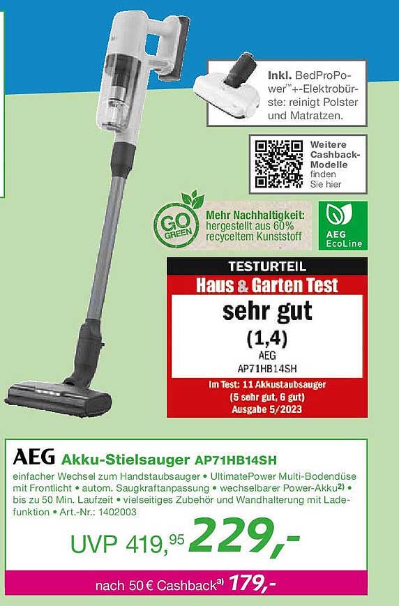 AEG Akku-Stielsauger AP71HB14SH