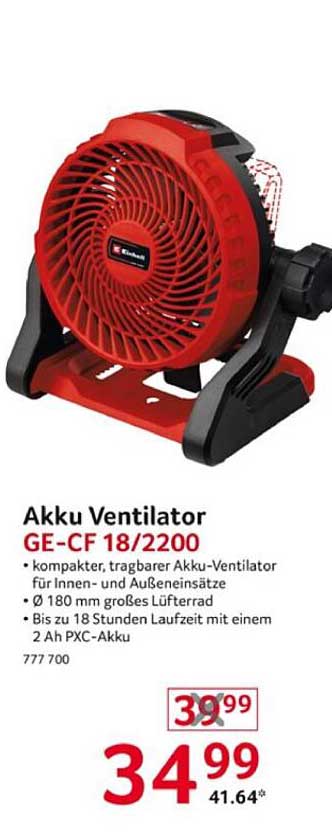 Akku Ventilator GE-CF 18/2200