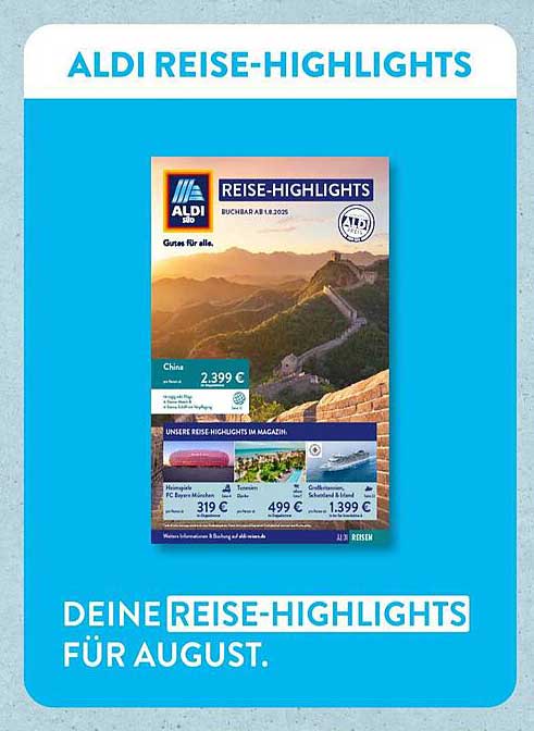 ALDI Reise-Highlights für August