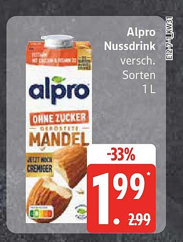 Alpro Nussdrink verschiedene Sorten 1 L