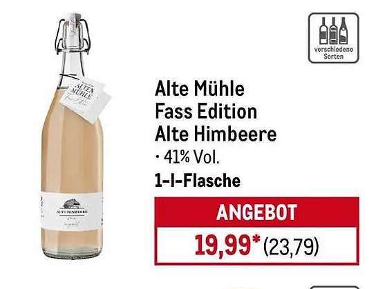 Alte Mühle Fass Edition Alte Himbeere - 41% Vol. 1-l-Flasche