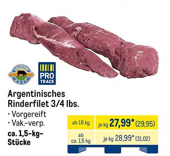 Argentinisches Rinderfilet 3/4 lbs. vom 2025-08-04 bis 2025-08-09