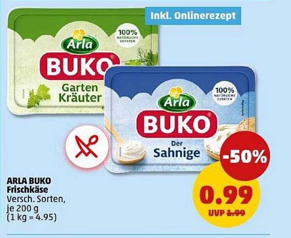 ARLA Buko Frischkäse - Verschiedene Sorten, je 200 g