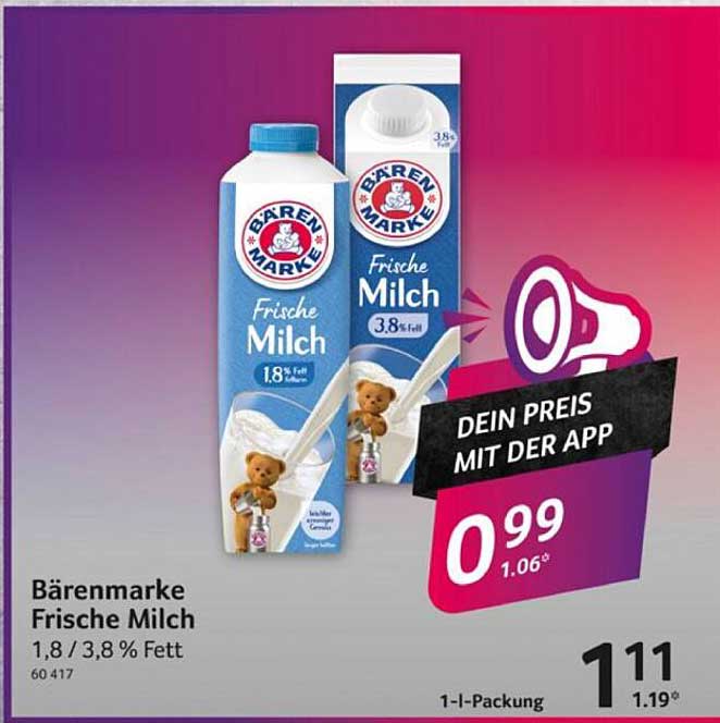 Bärenmarke Frische Milch 1,8 % / 3,8 % Fett