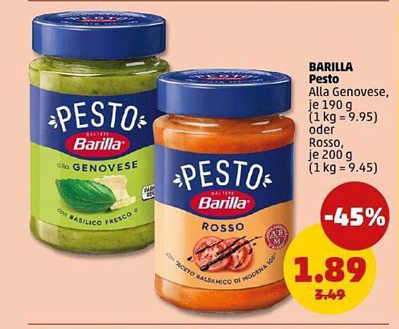 BARILLA Pesto Alla Genovese oder Pesto Rosso 190g bzw. 200g