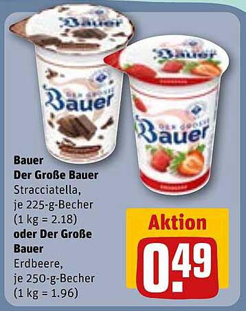 Bauer Der Große Bauer Stracciatella oder Erdbeere für nur 0,49 €