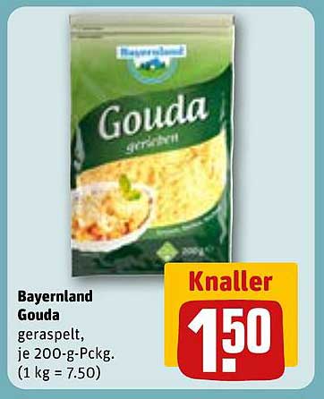 Bayernland Gouda geraspelt, je 200-g-Pckg.