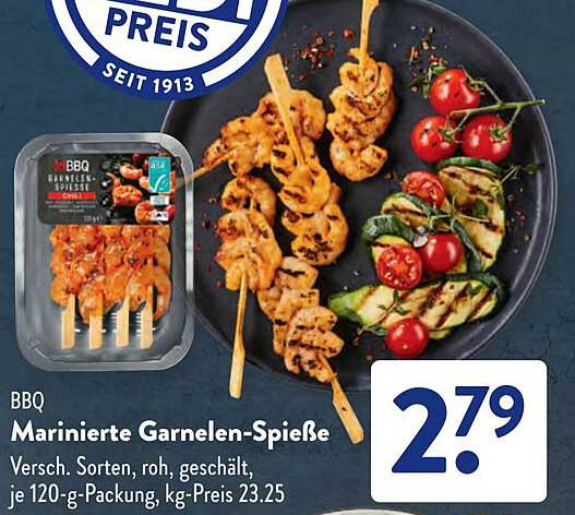 BBQ Marinierte Garnelen-Spieße