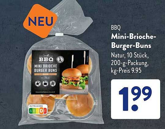 BBQ Mini-Brioche-Burger-Buns - 10 Stück in 200-g-Packung