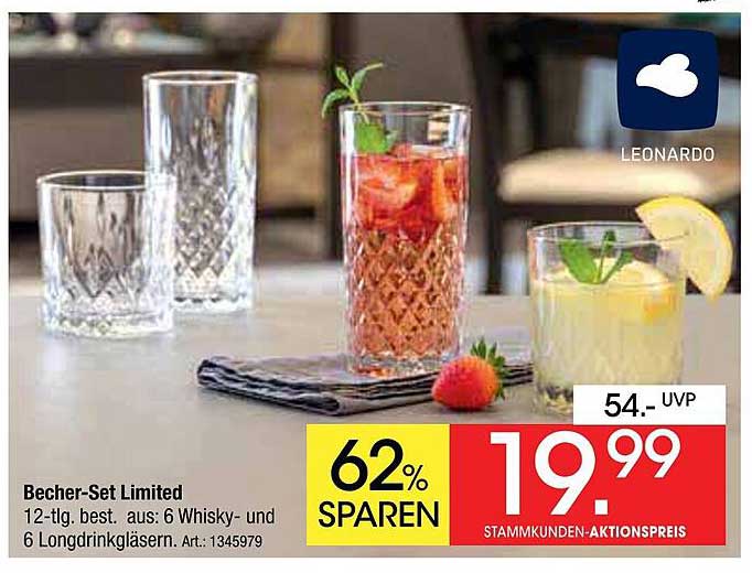 Becher-Set Limited – 12-tlg. aus 6 Whisky- und 6 Longdrinkgläsern