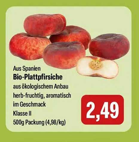 Bio-Plattpfirsiche aus Spanien – 500g Packung