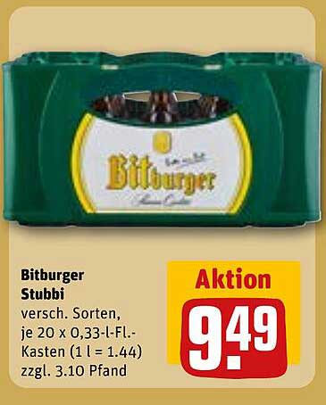 Bitburger Stubbi 20 x 0,33 l